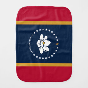Patriotic burp cloth with Flag of Mississippi