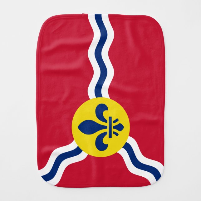 Patriotic burp cloth with Flag of St. Louis (Front)