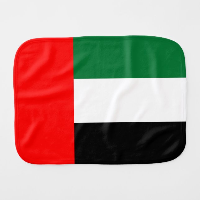 Patriotic burp cloth with Flag of UAE (Front Horizontal)