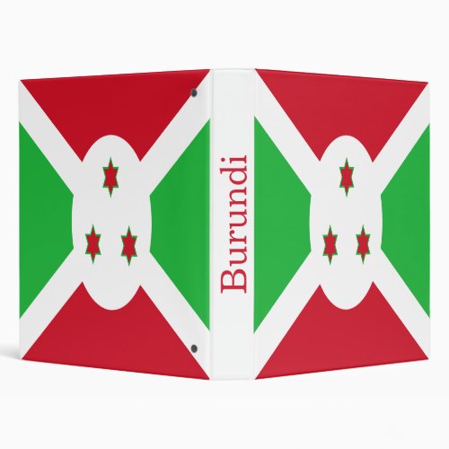 Patriotic Burundi Flag 3 Ring Binder