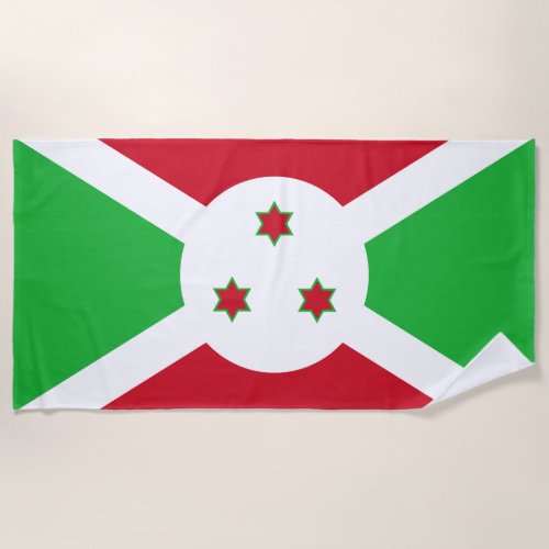 Patriotic Burundi Flag Beach Towel