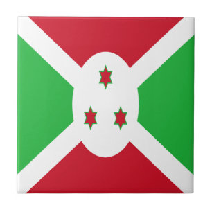 Patriotic Burundi Flag Ceramic Tile
