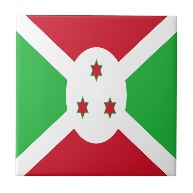 Patriotic Burundi Flag Ceramic Tile (Front)