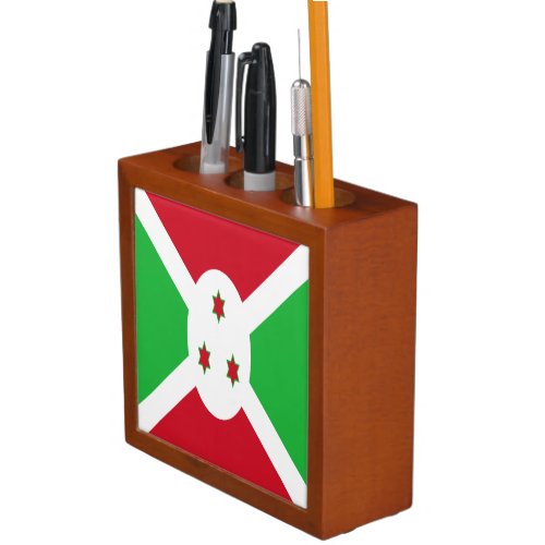 Patriotic Burundi Flag Desk Organizer