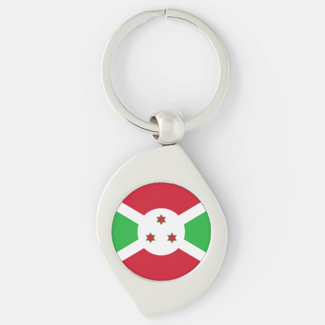 Patriotic Burundi Flag Keychain (Front)