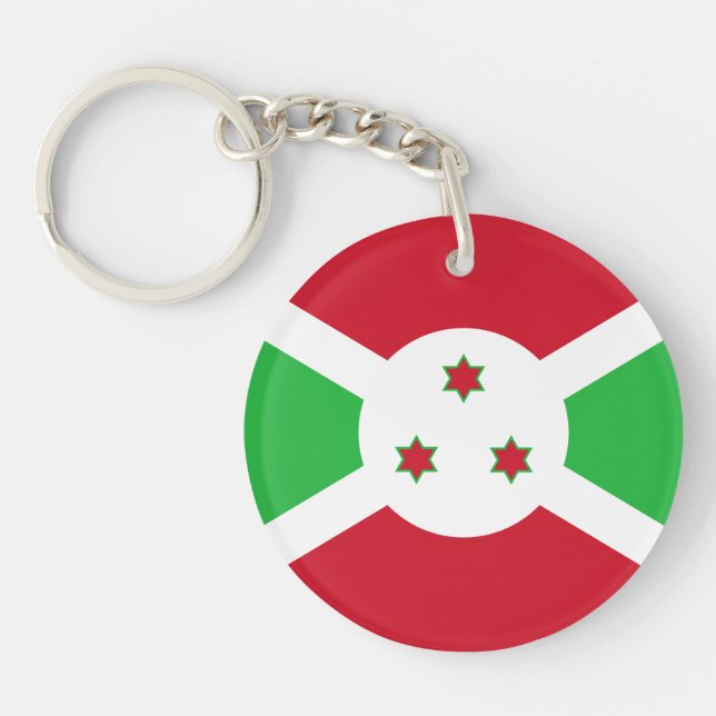 Patriotic Burundi Flag Keychain (Front)