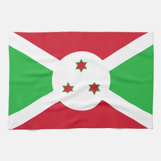 Patriotic Burundi Flag Kitchen Towel (Horizontal)