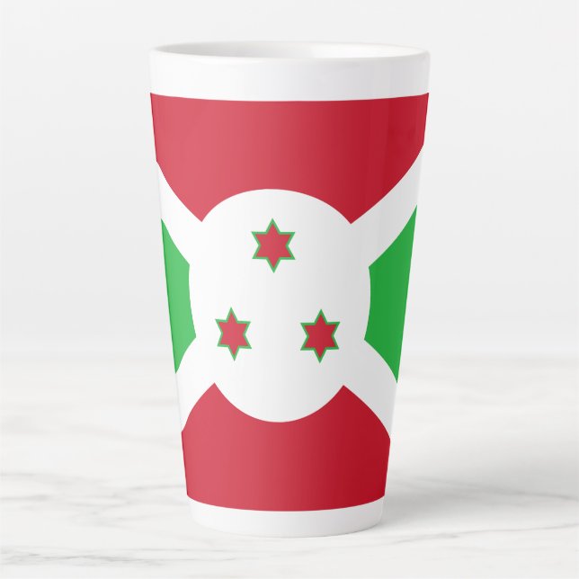 Patriotic Burundi Flag Latte Mug (Front)