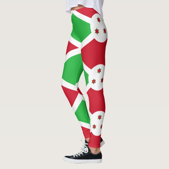 Patriotic Burundi Flag Leggings (Left)