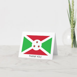 Patriotic Burundi Flag Letterpress Thank You Card