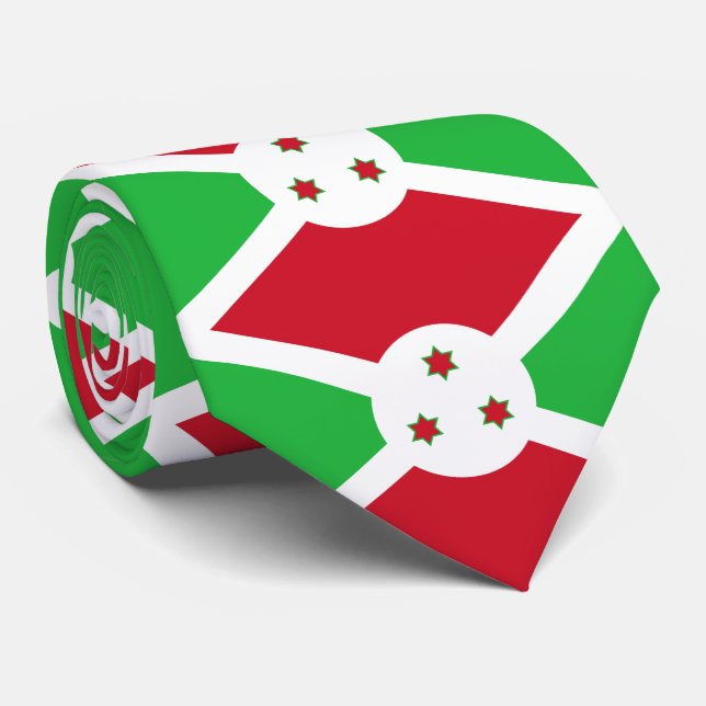 Patriotic Burundi Flag Neck Tie (Rolled)