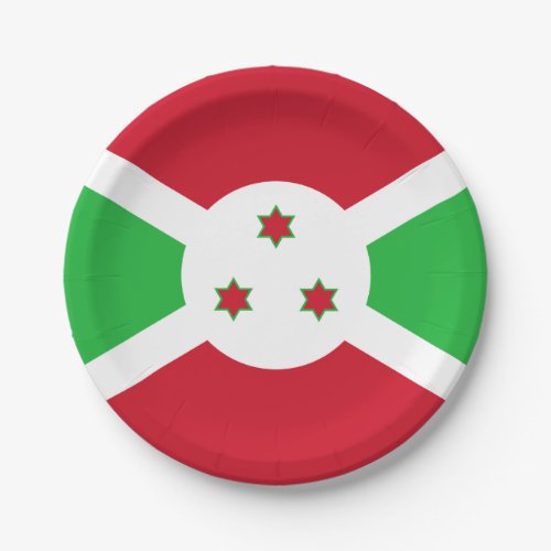 Patriotic Burundi Flag Paper Plates