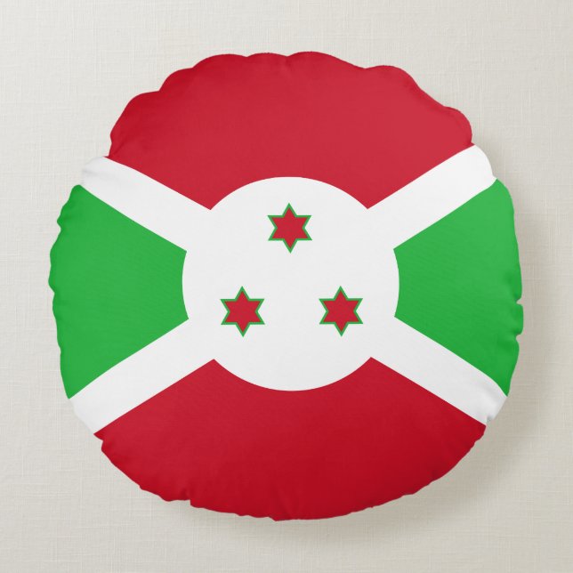 Patriotic Burundi Flag Round Pillow (Front)