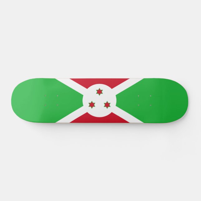 Patriotic Burundi Flag Skateboard (Horz)