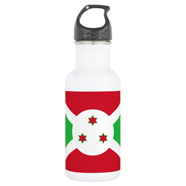 Patriotic Burundi Flag Stainless Steel Water Bottle (Front)