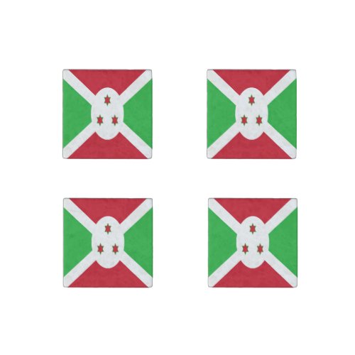 Patriotic Burundi Flag Stone Magnet