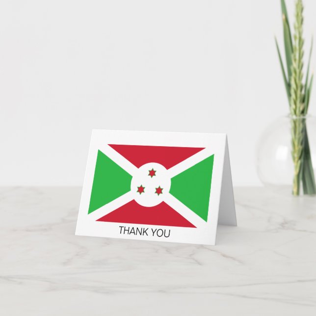 Patriotic Burundi Flag Thank You Card (Front)