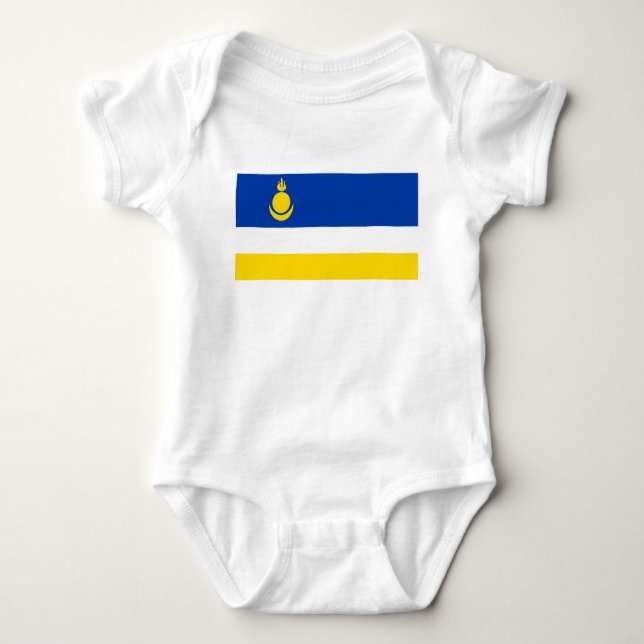 Patriotic Buryatia Flag Baby Bodysuit (Front)