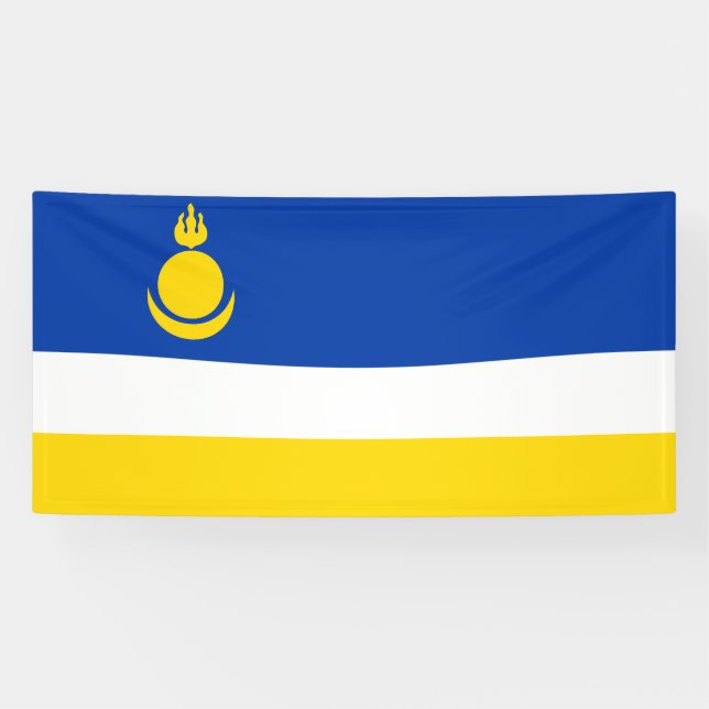 Patriotic Buryatia Flag Banner (Horizontal)