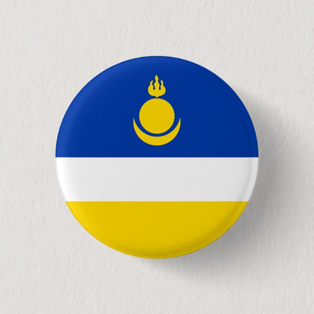 Patriotic Buryatia Flag Button (Front)