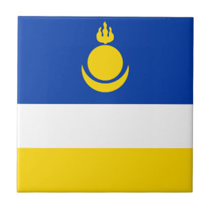 Patriotic Buryatia Flag Ceramic Tile