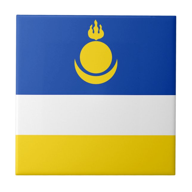 Patriotic Buryatia Flag Ceramic Tile (Front)