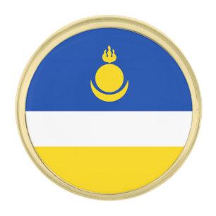 Patriotic Buryatia Flag Gold Finish Lapel Pin