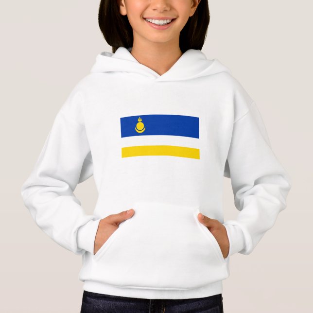 Patriotic Buryatia Flag Hoodie (Front)