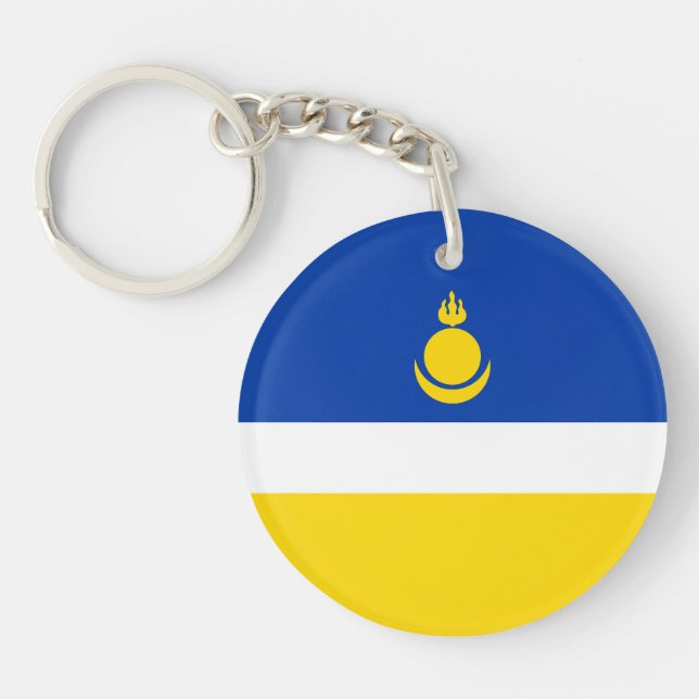 Patriotic Buryatia Flag Keychain (Front)