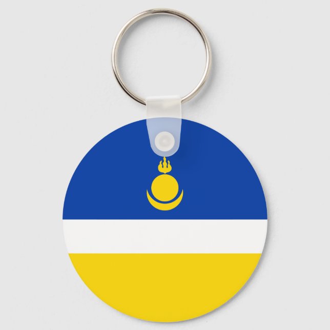 Patriotic Buryatia Flag Keychain (Front)