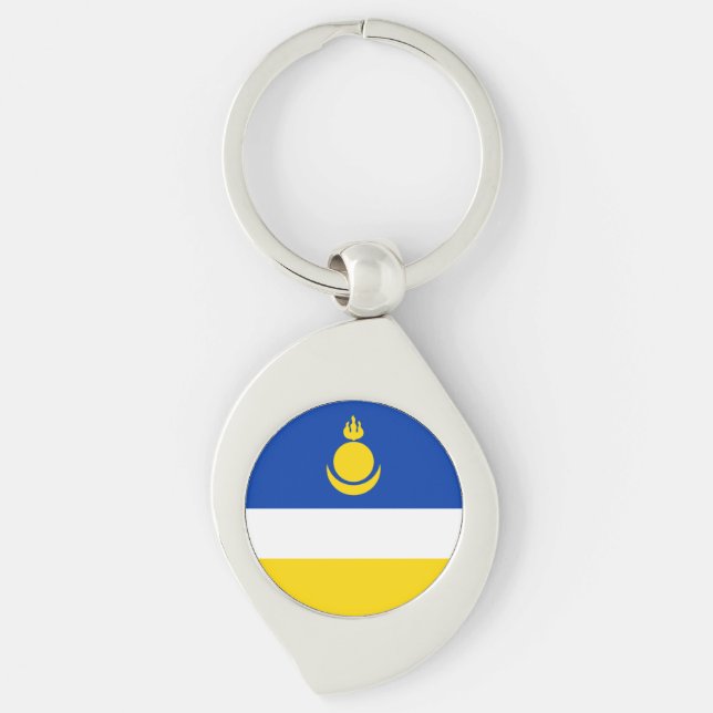 Patriotic Buryatia Flag Keychain (Front)