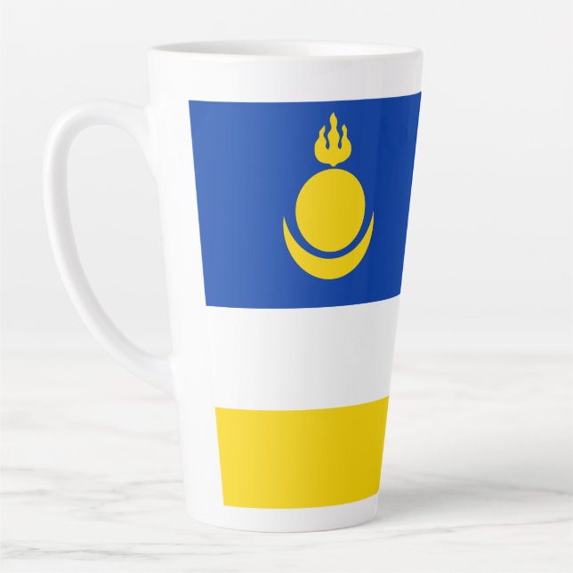 Patriotic Buryatia Flag Latte Mug (Left)
