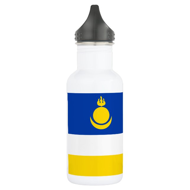 Patriotic Buryatia Flag Stainless Steel Water Bottle (Left)