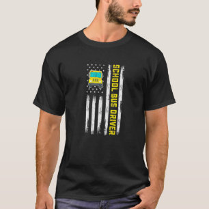 Patriotic Bus Driver American Flag School Bus Driv T-Shirt