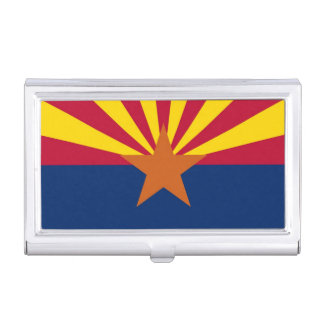 Patriotic business card holder with Arizona Flag