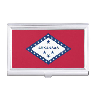 Patriotic business card holder with Arkansas Flag
