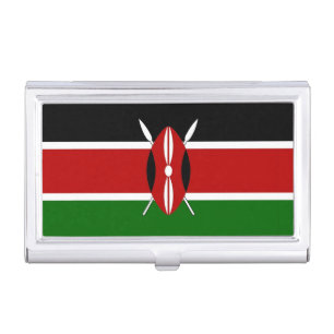 Patriotic business card holder with Flag of Kenya