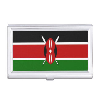 Patriotic business card holder with Flag of Kenya