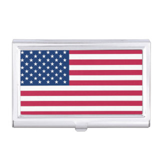 Patriotic business card holder with Flag of USA