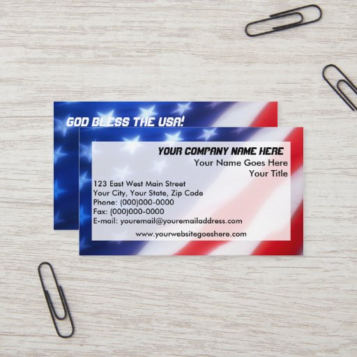 Customizable Patriotic Business Cards