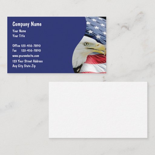 Customizable Patriotic Business Cards
