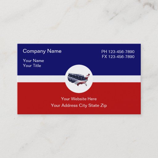 Customizable Patriotic Business Cards