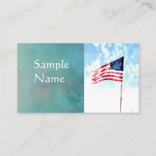 patriotic business cards American US flag art