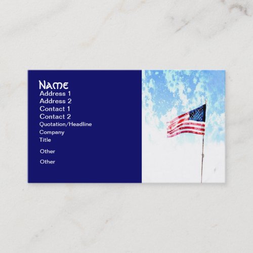 patriotic business cards American US flag art