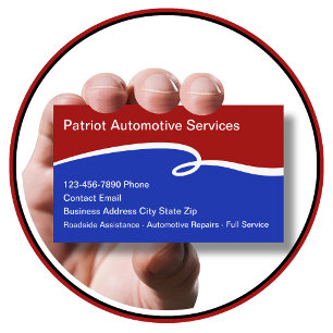 Patriotic Business Cards Automotive Service