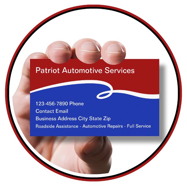 Patriotic Business Cards Automotive Service (Creator Uploaded)