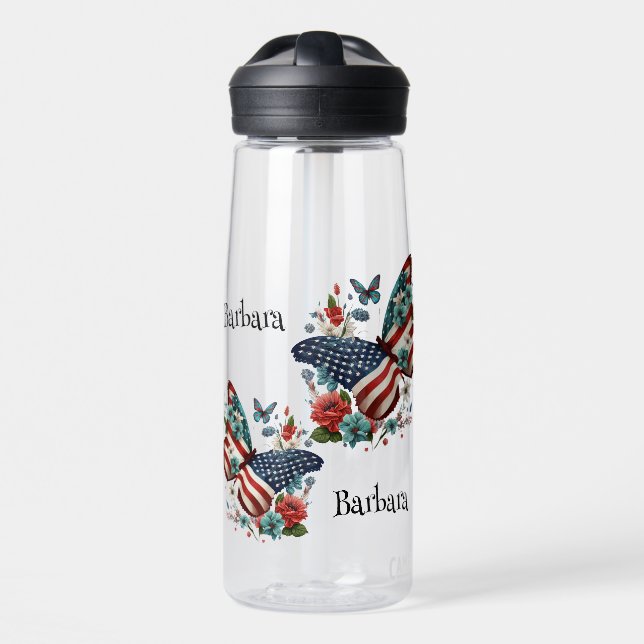 Patriotic Butterflies  Water Bottle (Front)