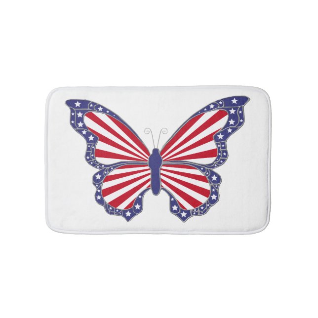 Patriotic Butterfly Bath Mat (Front)