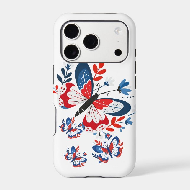 Patriotic Butterfly Bloom iPhone Case  ("Spread your wings in red, white and blue")