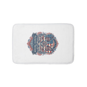 Patriotic Butterfly Garden Vector Graphic Tee_1 Bath Mat